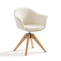 Кресло Офисное вращающееся из малой пряжи Quilda единый размер бежевый LA REDOUTE INTERIEURS  фото, kupilegko.ru